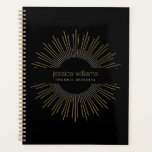 Elegant Beauty Gold Sunburst Black Appointment Planner<br><div class="desc">An elegant gold and white sunburst design combined with your name or business name creates a stunning motif on this personalized appointment book. Great for beauty salons,  estheticians,  hair stylists,  event planners,  teachers or for personal use. Art and design © 1201AM Design Studio | www.1201am.com</div>