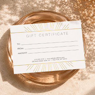 Elegant Beauty Gold Sunburst Salon Gift Card