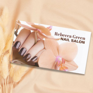 Elegant beauty manicurist nail artist nail salon business card