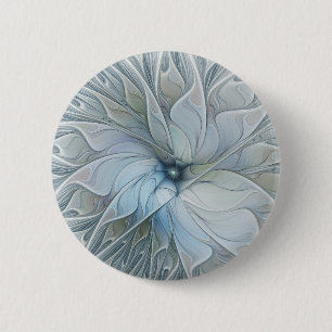 Elegant Beauty Modern Abstract Fractal Art Flower 2 Inch Round Button