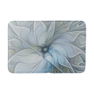Elegant Beauty Modern Abstract Fractal Art Flower Bath Mat