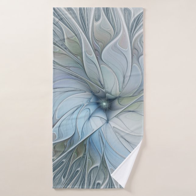 Elegant Beauty Modern Abstract Fractal Art Flower Bath Towel (Bath Towel)