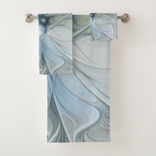 Elegant Beauty Modern Abstract Fractal Art Flower Bath Towel Set