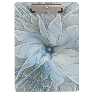 Elegant Beauty Modern Abstract Fractal Art Flower Clipboard