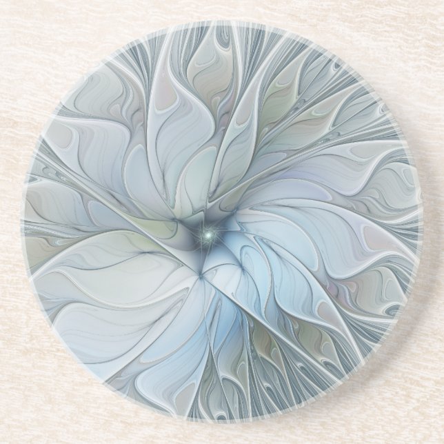 Elegant Beauty Modern Abstract Fractal Art Flower Coaster (Front)