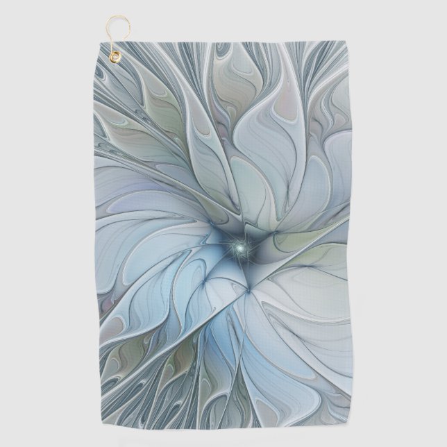 Elegant Beauty Modern Abstract Fractal Art Flower Golf Towel (Front)