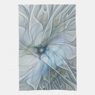 Elegant Beauty Modern Abstract Fractal Art Flower Kitchen Towel