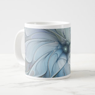 Elegant Beauty Modern Abstract Fractal Art Flower Large Coffee Mug