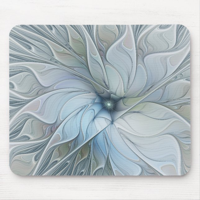 Elegant Beauty Modern Abstract Fractal Art Flower Mouse Pad (Front)