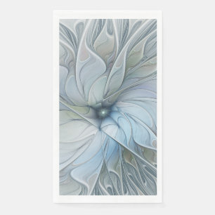 Elegant Beauty Modern Abstract Fractal Art Flower Napkin