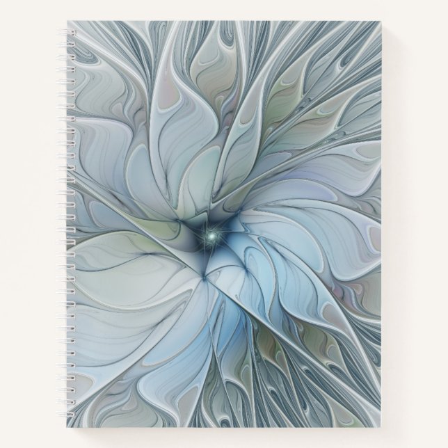 Elegant Beauty Modern Abstract Fractal Art Flower Notebook (Front)