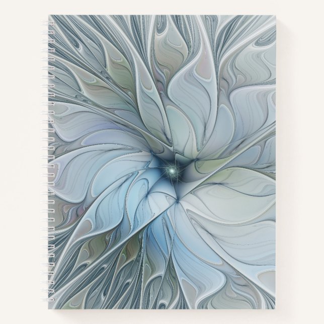 Elegant Beauty Modern Abstract Fractal Art Flower Notebook (Front)
