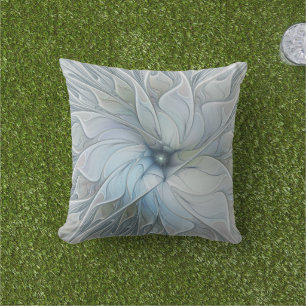 Elegant Beauty Modern Abstract Fractal Art Flower Outdoor Pillow
