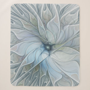 Elegant Beauty Modern Abstract Fractal Art Flower Sherpa Blanket