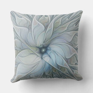 Elegant Beauty Modern Abstract Fractal Art Flower Throw Pillow