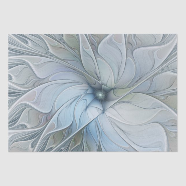 Elegant Beauty Modern Abstract Fractal Art Flower Tissue Paper (Front)
