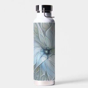 Elegant Beauty Modern Abstract Fractal Art Flower Water Bottle