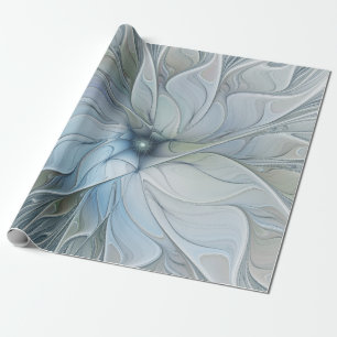 Elegant Beauty Modern Abstract Fractal Art Flower Wrapping Paper