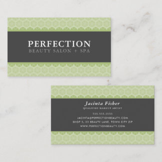 ELEGANT BEAUTY pretty pattern light green grey Business Card