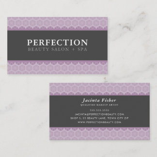 ELEGANT BEAUTY pretty pattern mauve purple grey Business Card