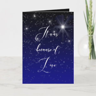 Elegant Because of Love  Scripture Christmas Card
