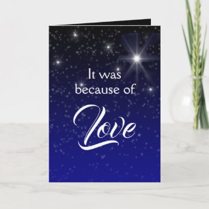 Elegant Because of Love Scripture Christmas Card