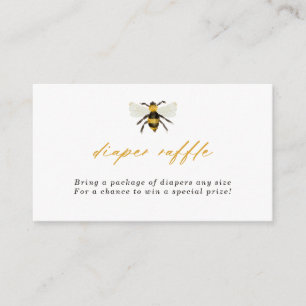 Elegant Bee and Honeycomb Diaper Raffle Enclosure Card