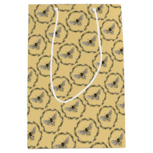 Elegant bee print gift bag
