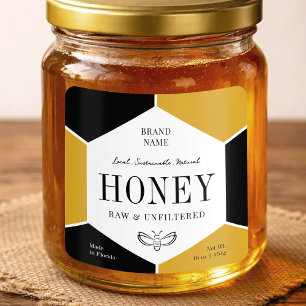Elegant Beehive Natural Raw Honey Product Label