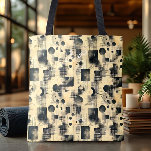Elegant Beige Abstract Personalized Tote Bag (Creator Uploaded)