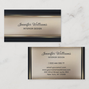Elegant Beige And Black  Business Card