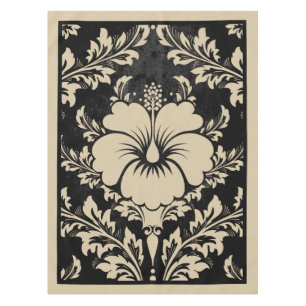 Elegant beige and black damask elegant tablecloth