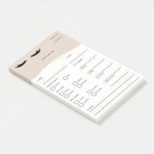 Elegant beige and gold Lash Client  Post-it® Notes