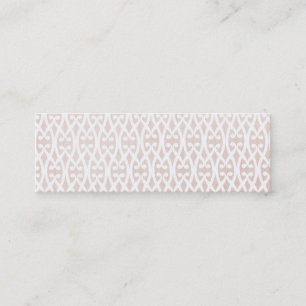 Elegant Beige and White Lattice Pattern Mini Business Card