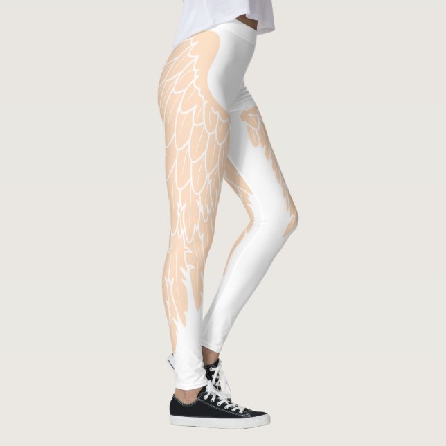 Elegant Beige Angel Wings Leggings (Right)