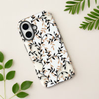 Elegant Beige Black Botanical Vine Pattern