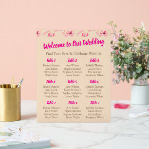 Elegant Beige & Blush Pink Floral Wedding Acrylic Sign