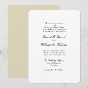 Elegant Beige Both Parents Wedding Invitation