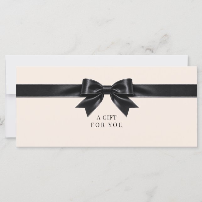 Elegant Beige Bow Gift Certificate (Front)