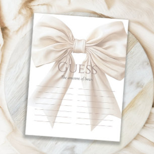 Elegant Beige Bow Guess How Many Game