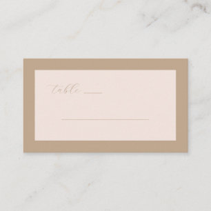 Elegant Beige Calligraphy Place Card