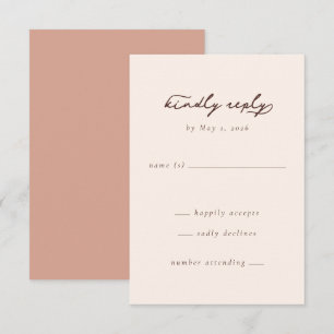 Elegant Beige Calligraphy RSVP Card