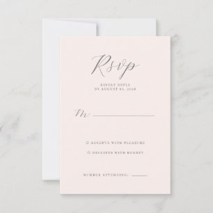 Elegant Beige Calligraphy RSVP Card