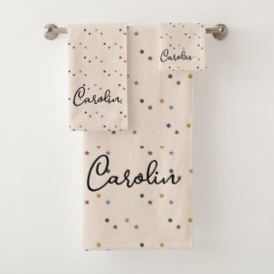 Elegant Beige Christmas Holiday Bath Towel