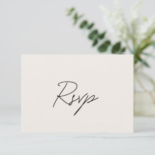 Elegant Beige Classic Wedding RSVP Card