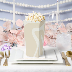 Elegant Beige Cream Simple Organic Pattern Popcorn Favor Box