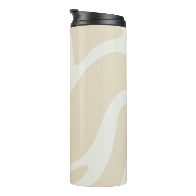 Elegant Beige Cream Simple Organic Pattern Thermal Tumbler (Rotated Right)