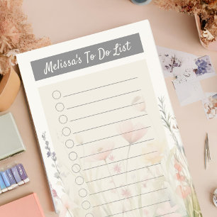 Elegant Beige Flora Watercolor Wildflowers  Post-it Notes