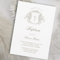 elegant beige floral crest | Baptism