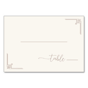 Elegant Beige Geometric Motions Table Number